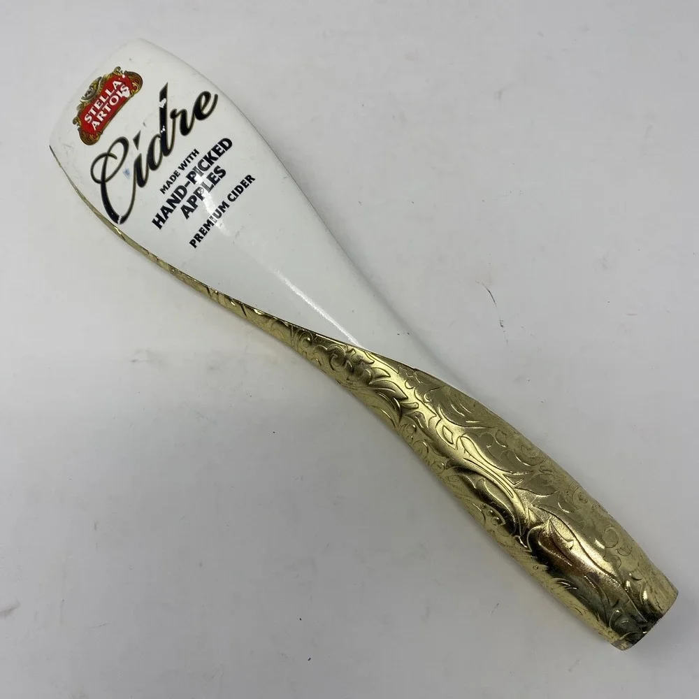 Stella Artois Cidre Beer Tap Handle Gold Filigree White Premium Cider Bar Decor